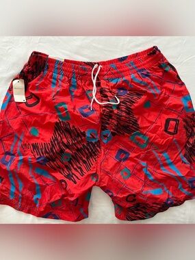 Vintage 90s DASH Abstract Swim Trunks XL NWT Dayton’s